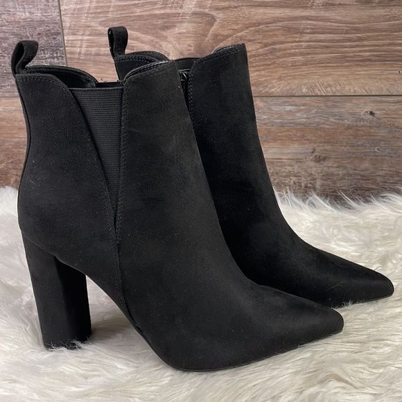 Forever 21 Ladies Black Pointed High Heel Ankle Boots - Picture 2 of 8